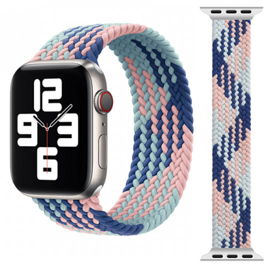 WiWU Braided Stretchy Blue Pink Λουράκι για Apple Watch 38/40/41mm (Size: M)