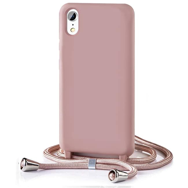 Θήκη Orso Soft TPU Κορδόνι Dusty Rose iPhone XR