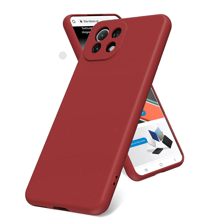 Rubber Silk Case Tomato Red Xiaomi 11 Lite 5G NE