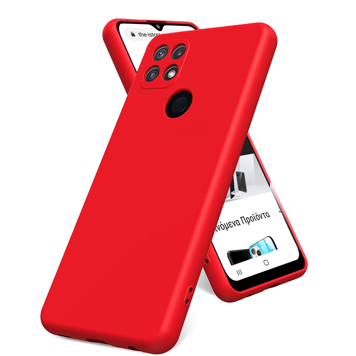 Rubber Silk Case Red Xiaomi Redmi 9C