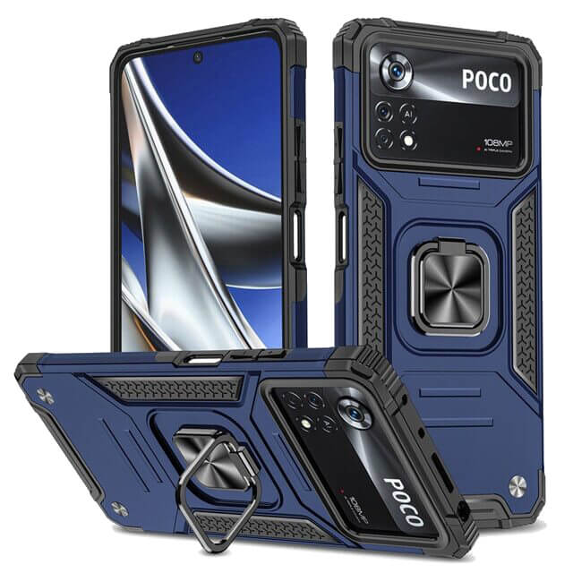 Armor Ringstand Case Blue Xiaomi Poco X4 Pro 5G