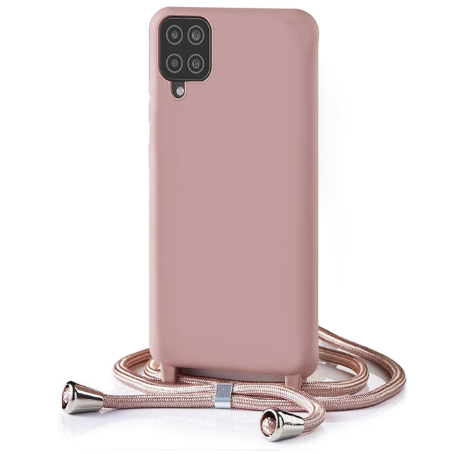 Θήκη Orso Soft TPU Κορδόνι Dusty Rose Samsung Galaxy A12/M12