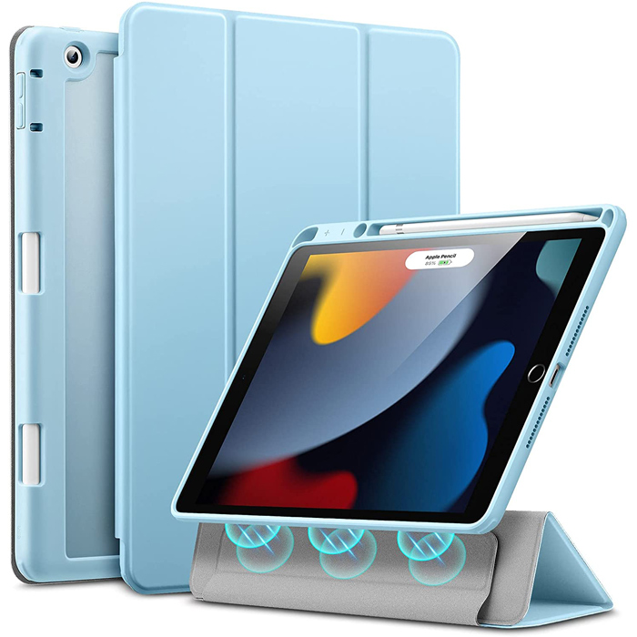 ESR Rebound Hybrid Pro Pencil Holder Frosted Blue iPad 10.2 2019/2020/2021