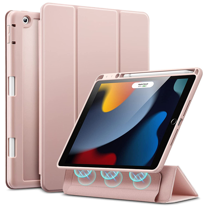 ESR Rebound Hybrid Pro Pencil Holder Frosted Pink iPad 10.2 2019/2020/2021