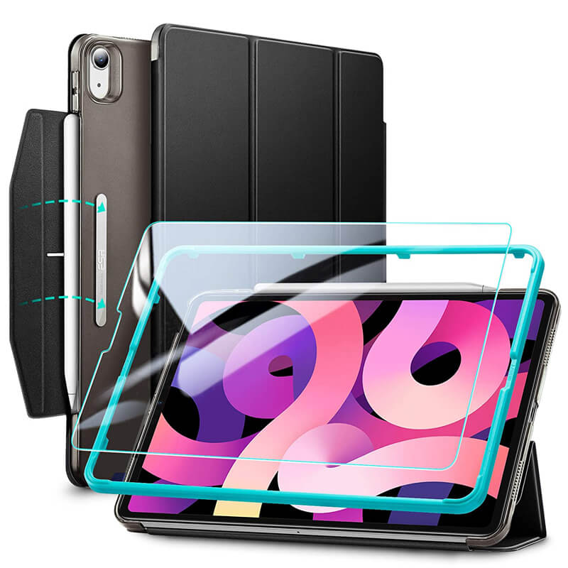 ESR Set Yippee Trifold Case Black + Tempered Glass iPad Air 4