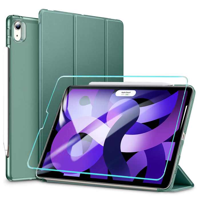 ESR Set Ascend Trifold Case Cactus Green + Tempered Glass iPad Air 4/5