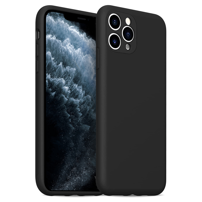 Rubber Silk Case Black iPhone 11 Pro Max