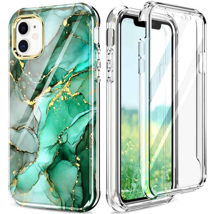 iPhone 11 Full Body 360 Case Marble Verde