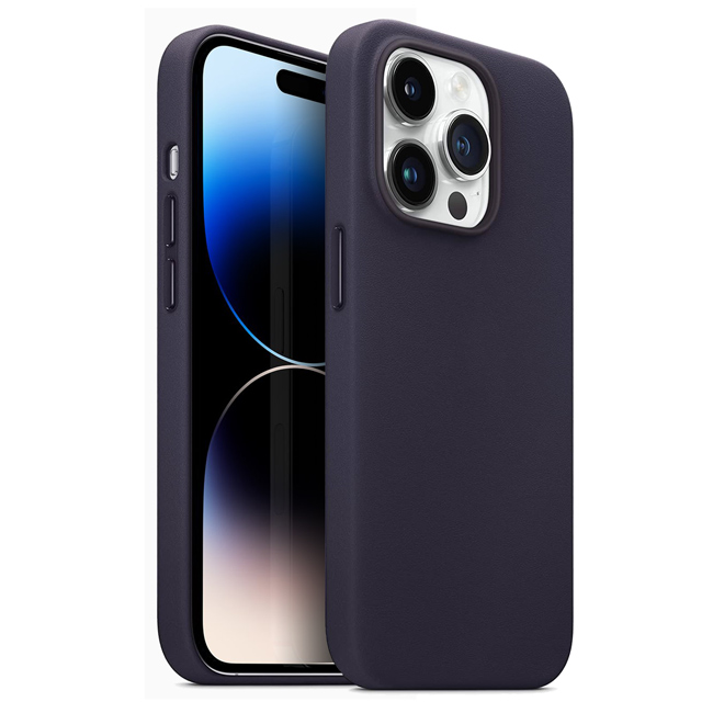 Θήκη Orso Premium Leather Purple iPhone 14 Pro