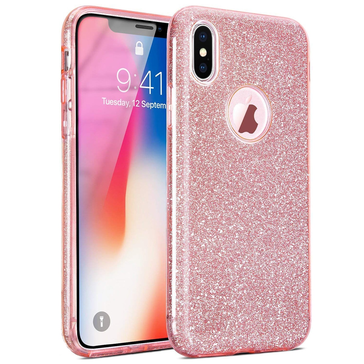 Hybrid Strass Full Pink Case iPhone X/Xs