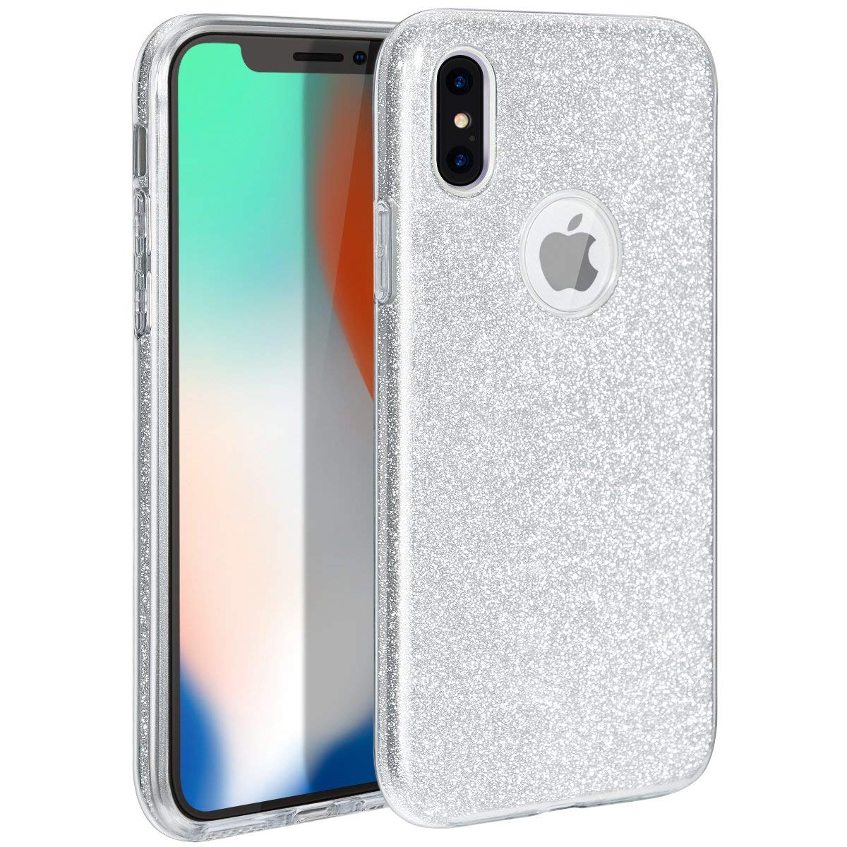 Hybrid Strass Full Silver Case iPhone X/Xs