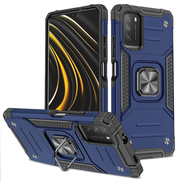 Armor Ringstand Case Blue Xiaomi Poco M3