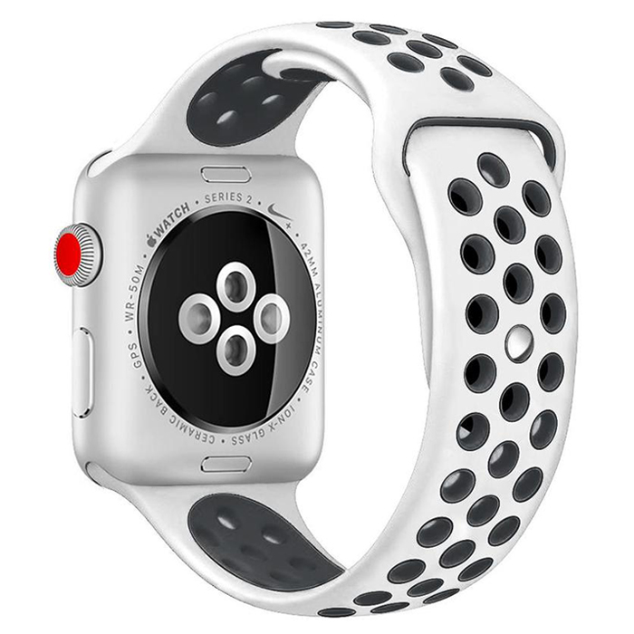 Kakapi Λευκό Sport Silicone Λουράκι Apple Watch 42/44/45/49mm