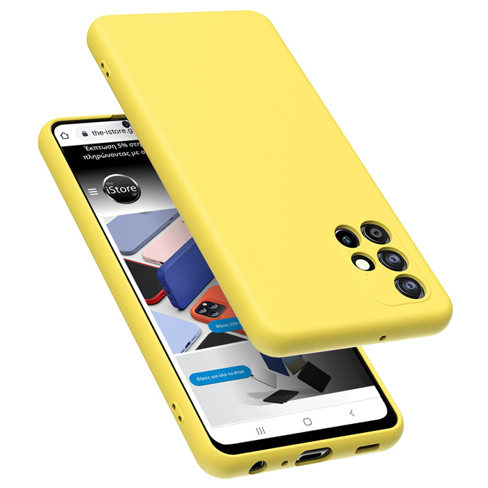 Rubber Silk Case Yellow Samsung Galaxy A71