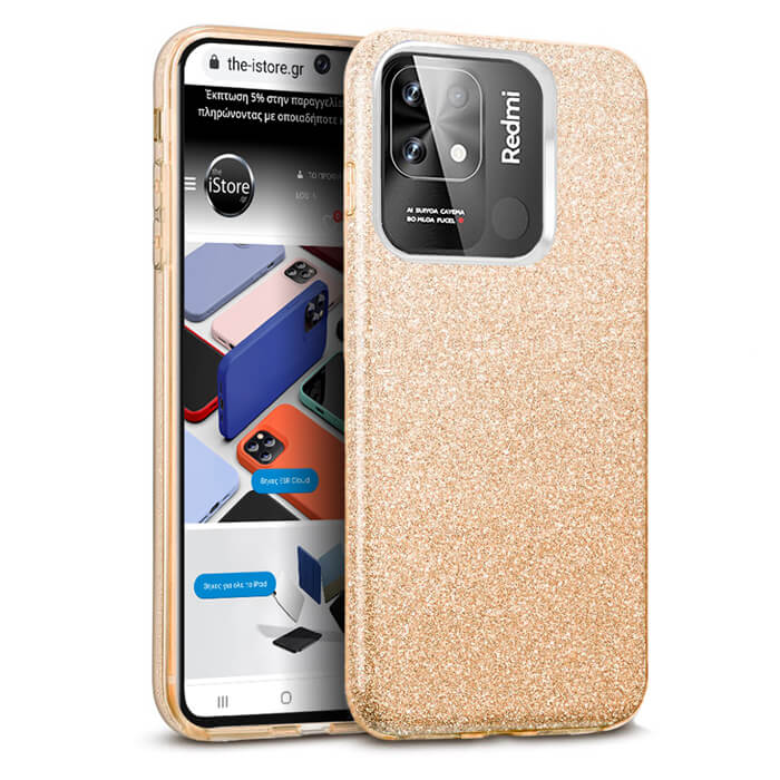 Hybrid Strass Gold Case Xiaomi Redmi 10C