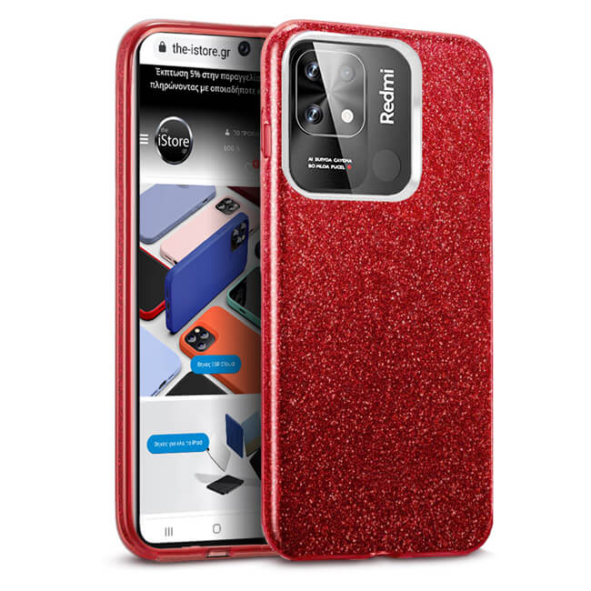 Hybrid Strass Red Case Xiaomi Redmi 10C / Poco C40