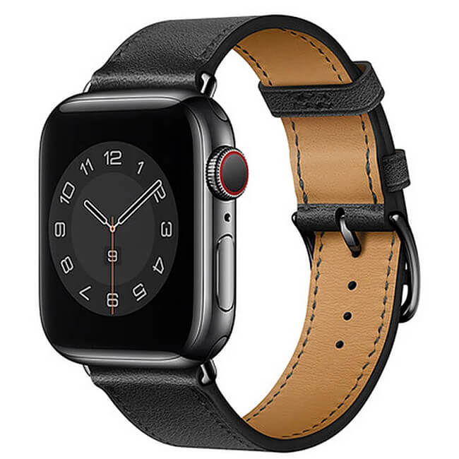 WiWU Attelage Genuine Leather Band Apple Watch 42/44/45/49mm Black