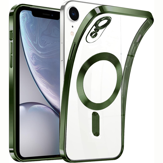 Θήκη iPhone XR Silicone MagSafe Clear Forest Green