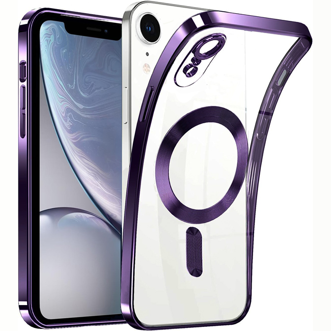 Θήκη iPhone XR Silicone MagSafe Clear Purple