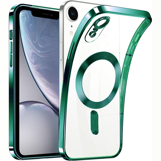 Θήκη iPhone XR Silicone MagSafe Clear Spring Green