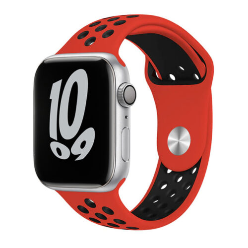 Red Black Sport Silicone Λουράκι Apple Watch 38/40/41mm