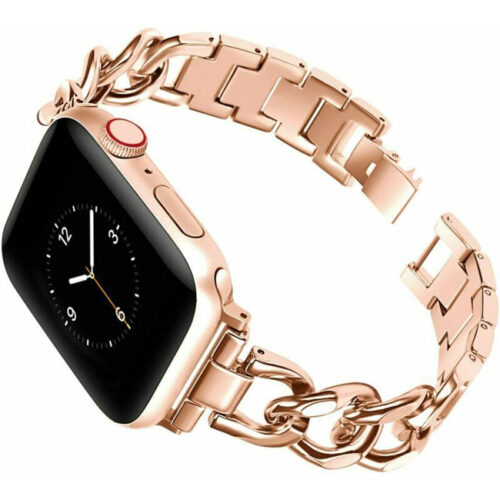 OEM Elegant Metal Beads Bracelet Rose Gold Apple Watch 42/44/45/49mm