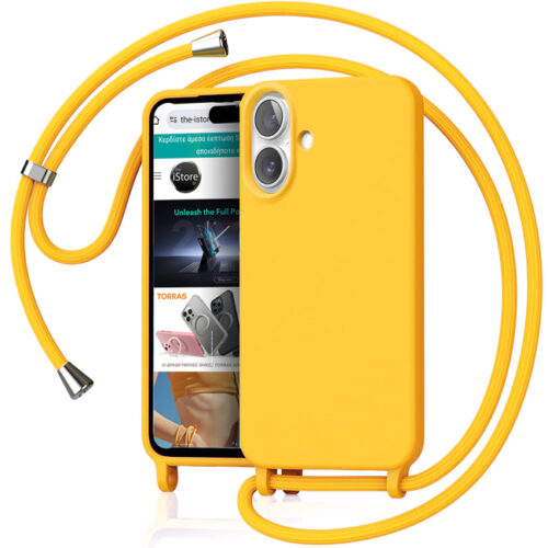 Θήκη Orso Cloud Κορδόνι Yellow iPhone 16 Plus