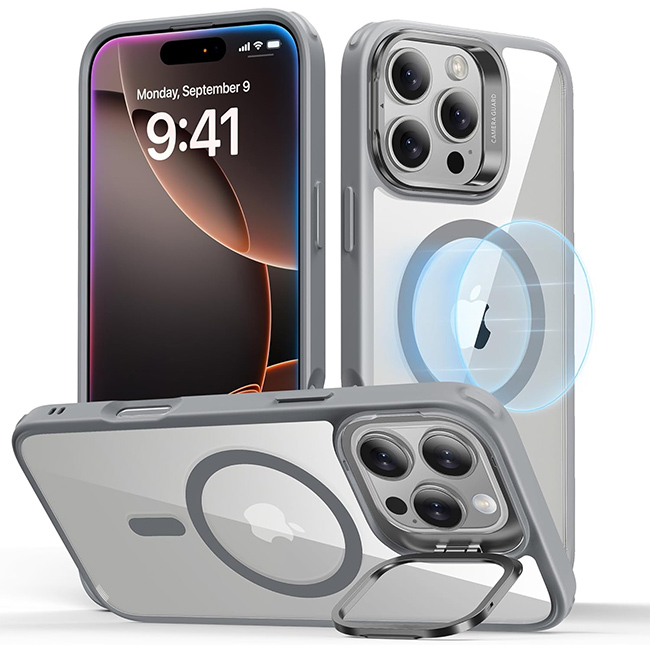 Θήκη ESR Classic Hybrid with Stash Stand HaloLock MagSafe Clear Grey iPhone 16 Pro Max