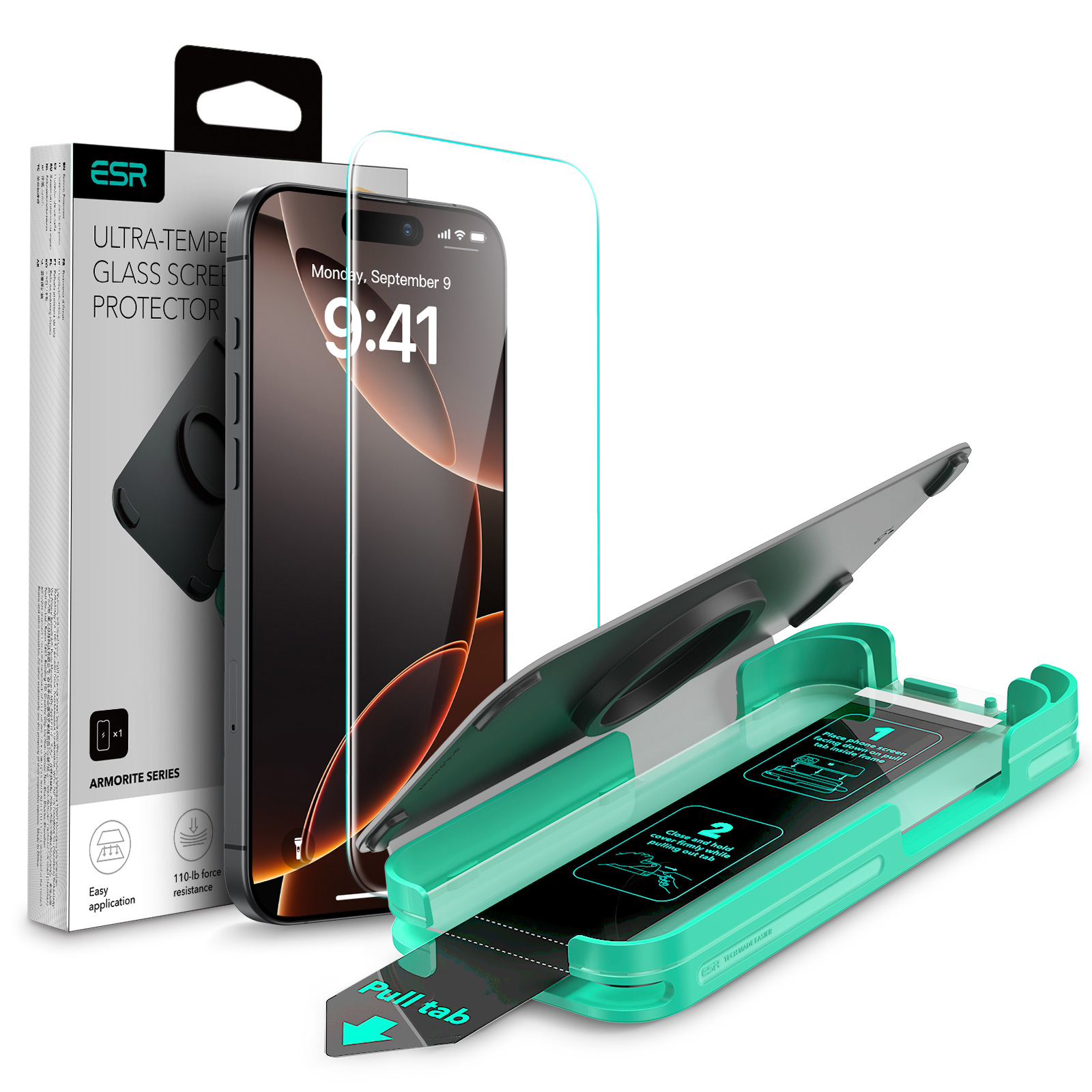 ESR Armorite Ultra-Tough Tempered Glass iPhone 16 Pro (With Easy Installation Tray)