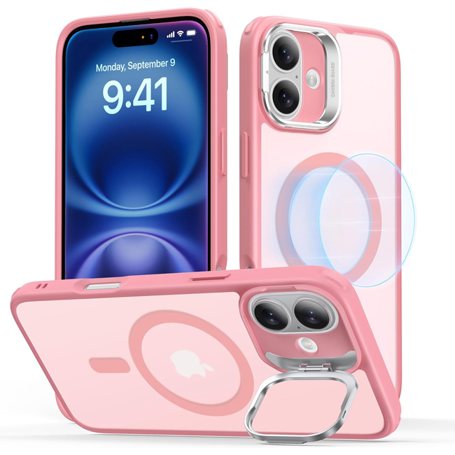 Θήκη ESR Classic Hybrid with Stash Stand HaloLock MagSafe Frosted Pink iPhone 16