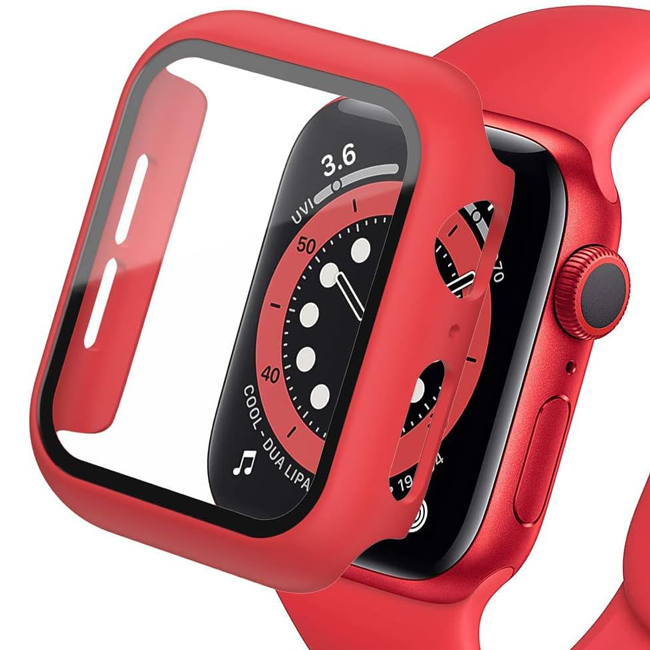 Θήκη 2-in-1 Hard Frame Red + Tempered Glass Apple Watch 46mm