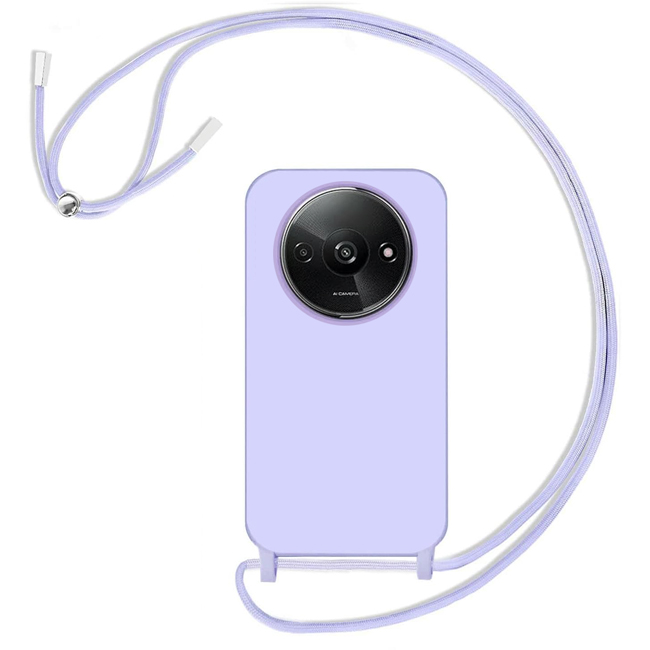 Θήκη Liquid Silicone Κορδόνι Violet Xiaomi Redmi 14C