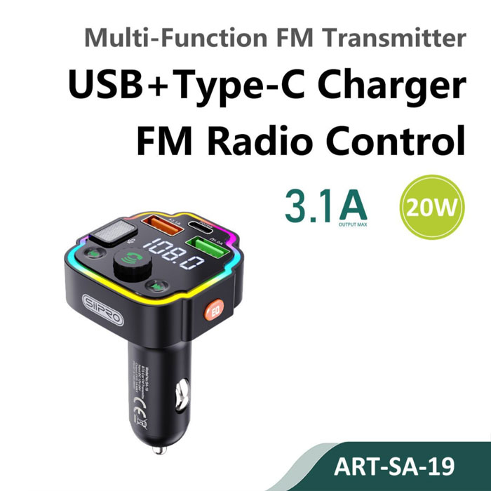 Siipro Multi-Function FM Transmitter Car Kit Charging Hub (SA-19)