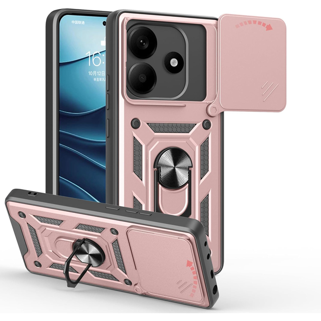 Θήκη Combo Kickstand Slide Camera Rose Gold Xiaomi Redmi Note 14